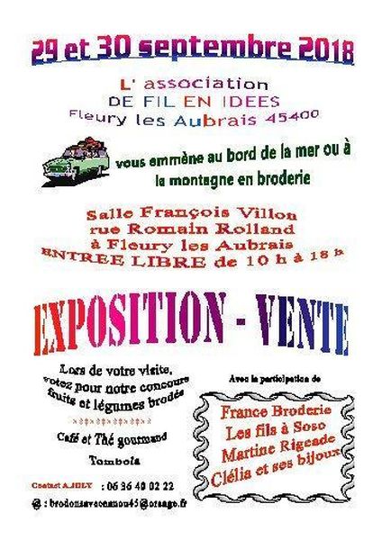 Expo - Vente de broderie annoncÃ© sur l'Agenda du Fil - agendadufil.fr