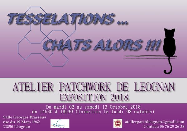 Exposition 2018 de l'atelier Patchwork de Léognan annoncé sur l'Agenda du Fil - agendadufil.fr