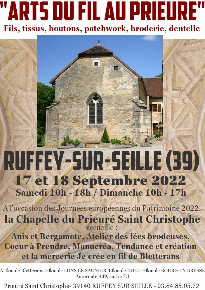 arts du fil au prieuré annoncé sur l'Agenda du Fil - agendadufil.fr