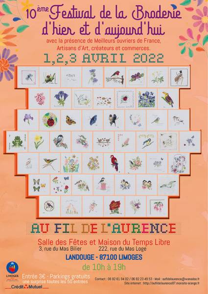 10ème Festival de la Broderie d'Hier et d'Aujourd'hui annoncé sur l'Agenda du Fil - agendadufil.fr