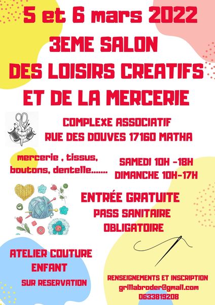 Salon de la mercerie et des loisirs des créatifs annoncé sur l'Agenda du Fil - agendadufil.fr